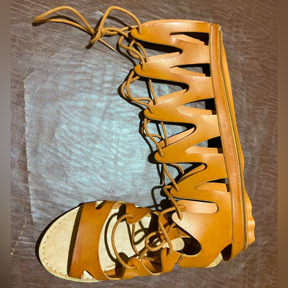 Knee high Pleather Gladiator sandals. Mossimo.